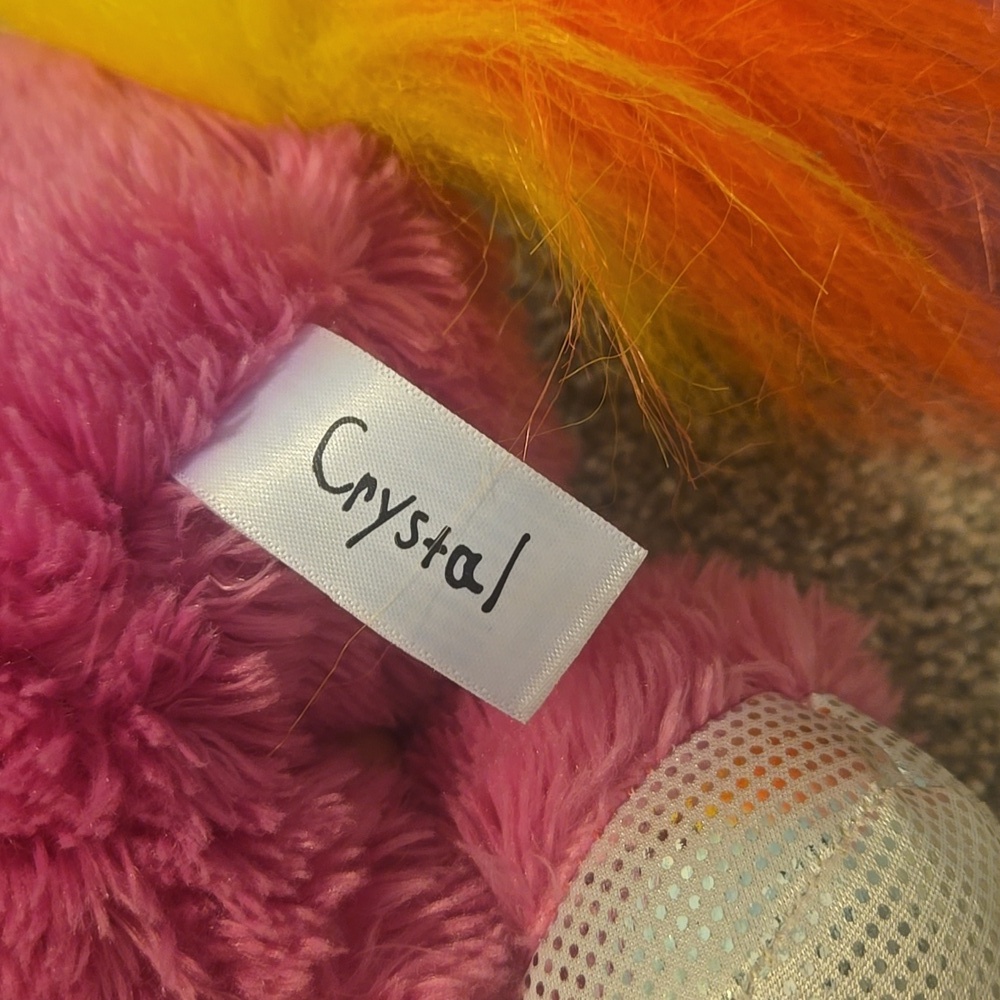 Crystal Aurora World Plush Pink Unicorn Toy 12" - Picture 4 of 7